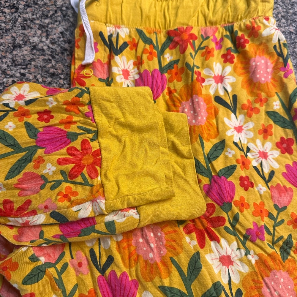 Little Sleepies Yellow and Pink Floral joggers - Picture 4 of 4